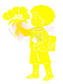 Chłopiec z kwiatami 3 Dekoracje z papieru