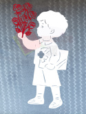 Chłopiec z różami 3 Dekoracje z papieru