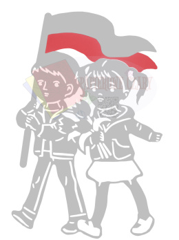 Dzieci z flagą 1 biało-czerwona Dekoracje z papieru
