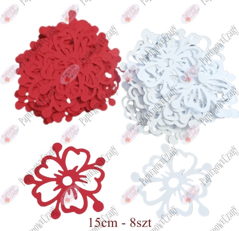 Kwiat 1 Pakiet białe czerwone Dekoracje z papieru
