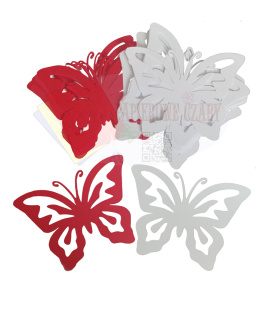 Motyl 10 Pakiet białe czerwone Dekoracje z papieru