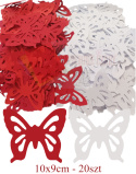 Motyl 1 Pakiet białe czerwone Dekoracje z papieru