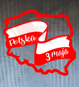 Polska z flagą 2 3 Maja Dekoracje z papieru