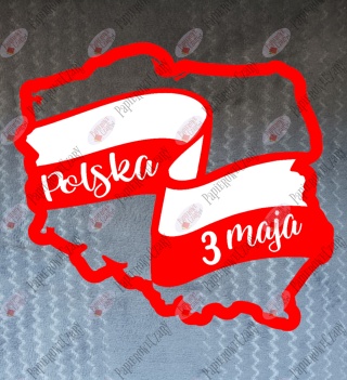 Polska z flagą 2 - 3 Maja Dekoracje z papieru