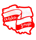 Polska z flagą 2 3 Maja Dekoracje z papieru