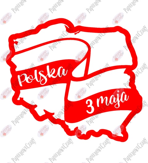 Polska z flagą 2 - 3 Maja Dekoracje z papieru