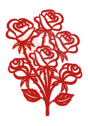 Róża 1 biała czerwona Dekoracje z papieru