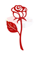 Róża 3 biała czerwona Dekoracje z papieru