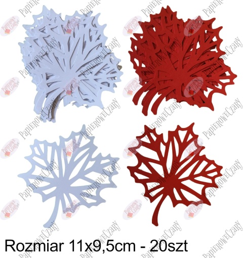 Liść 1 białe czerwone Pakiet Patriotyczne Dekoracje z papieru