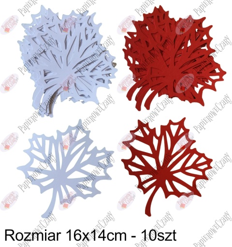 Liść 1 białe czerwone Pakiet Patriotyczne Dekoracje z papieru