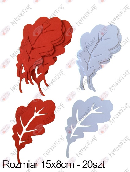 Liść 9 białe czerwone Pakiet Patriotyczne Dekoracje z papieru