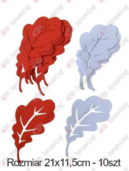 Liść 9 białe czerwone Pakiet Patriotyczne Dekoracje z papieru