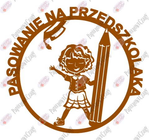 Pasowanie na przedszkolaka Ślubowanie Dziewczynka z kredką 1 Dekoracje z papieru