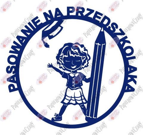 Pasowanie na przedszkolaka Ślubowanie Dziewczynka z kredką 1 Dekoracje z papieru