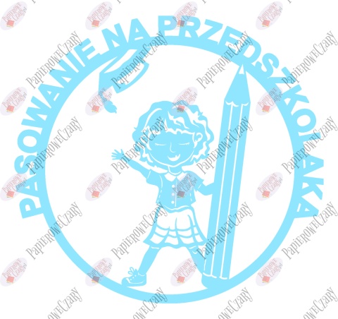 Pasowanie na przedszkolaka Ślubowanie Dziewczynka z kredką 1 Dekoracje z papieru