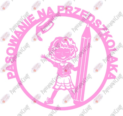 Pasowanie na przedszkolaka Ślubowanie Dziewczynka z kredką 1 Dekoracje z papieru