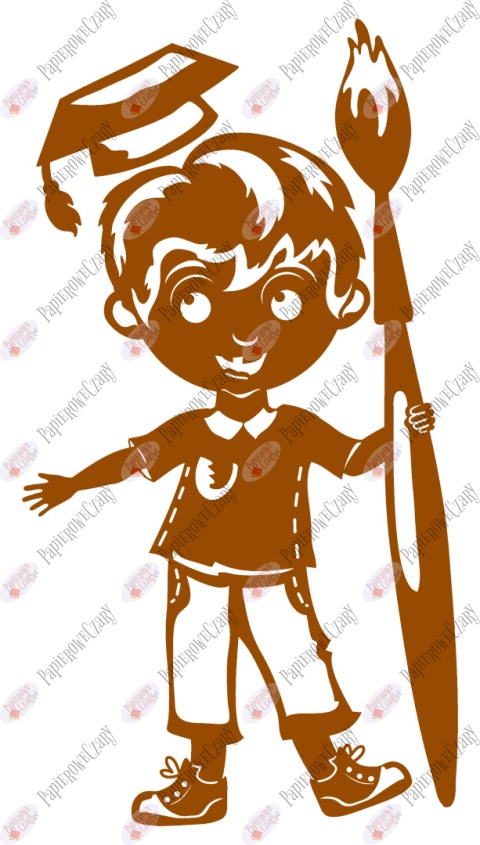 Chłopiec z piórem 1 Pasowanie Ślubowanie Dekoracje z papieru