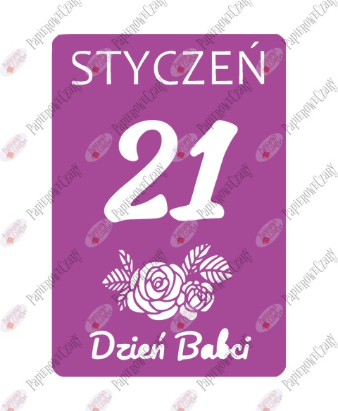 Kartka z kalendarza 21 Stycznia Dekoracje z papieru