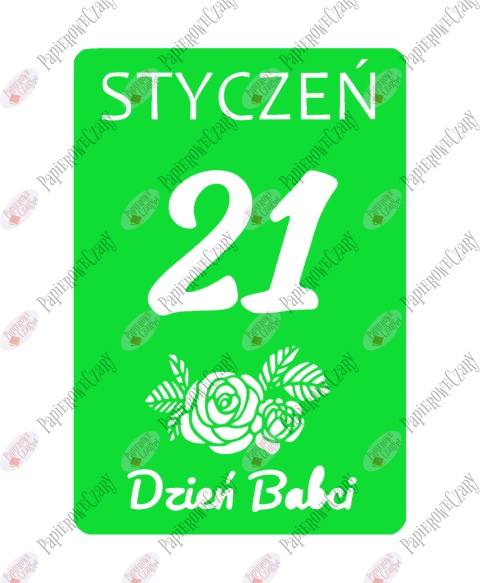 Kartka z kalendarza 21 Stycznia Dekoracje z papieru
