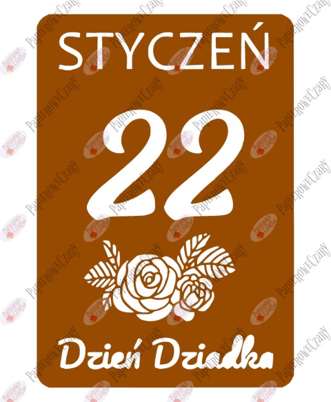 Kartka z kalendarza 22 Stycznia Dekoracje z papieru