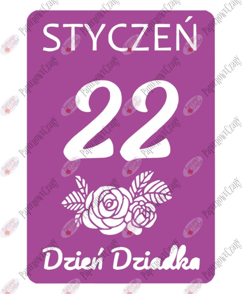 Kartka z kalendarza 22 Stycznia Dekoracje z papieru