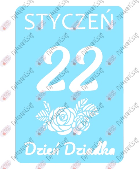 Kartka z kalendarza 22 Stycznia Dekoracje z papieru