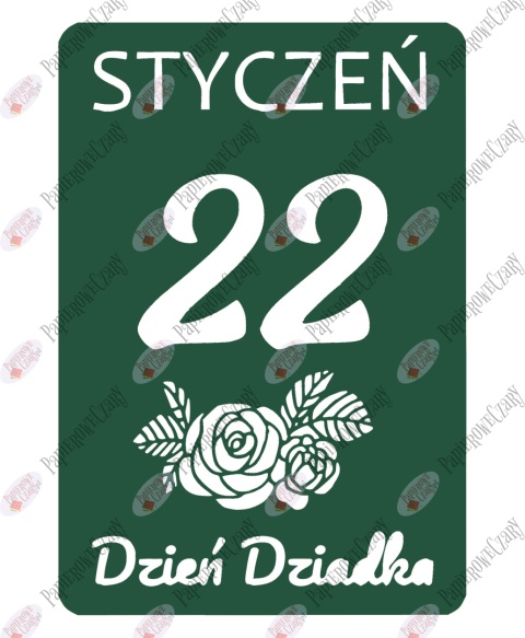 Kartka z kalendarza 22 Stycznia Dekoracje z papieru