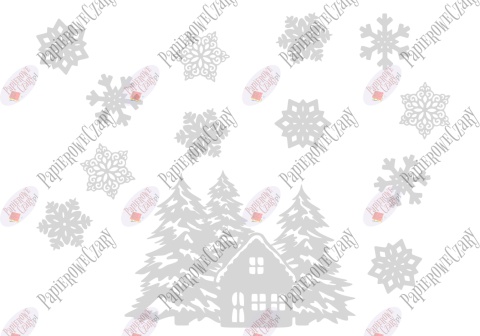 Zestaw 110 Scenka zimowa Dekoracje z papieru
