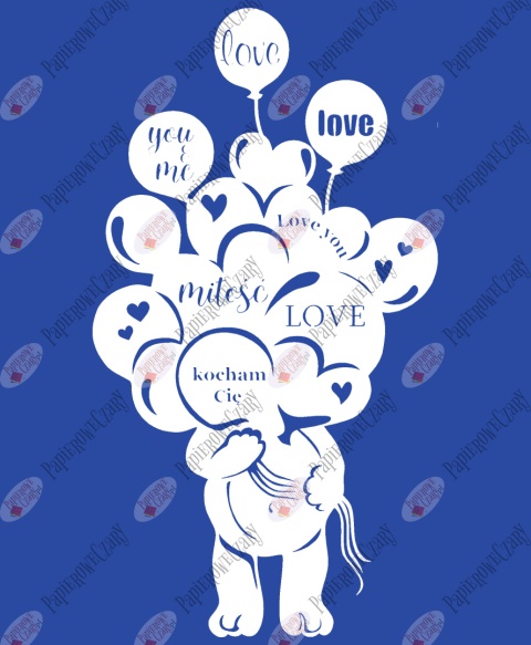 Miś balony 1 Walentynki Dzień Babci Dekoracje z papieru