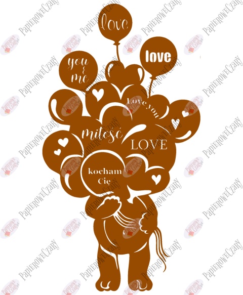 Miś balony 1 Walentynki Dzień Babci Dekoracje z papieru