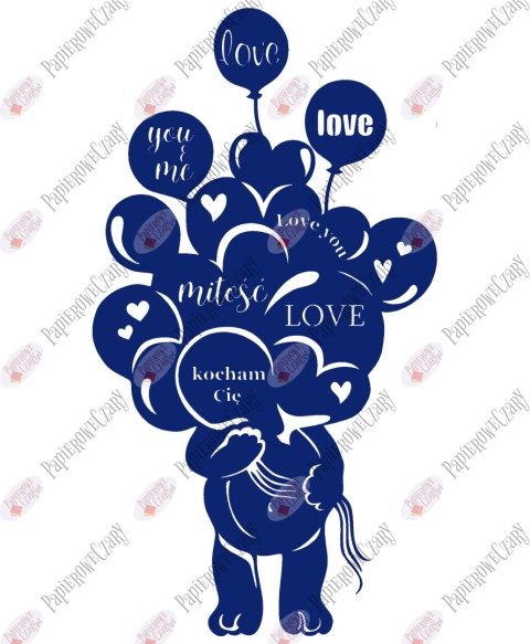 Miś balony 1 Walentynki Dzień Babci Dekoracje z papieru