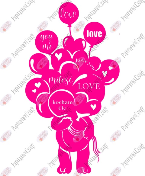 Miś balony 1 Walentynki Dzień Babci Dekoracje z papieru