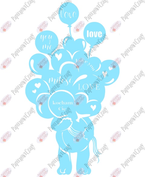 Miś balony 1 Walentynki Dzień Babci Dekoracje z papieru