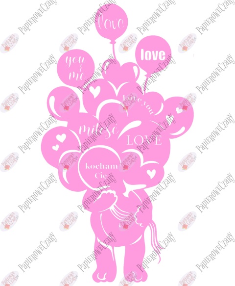 Miś balony 1 Walentynki Dzień Babci Dekoracje z papieru