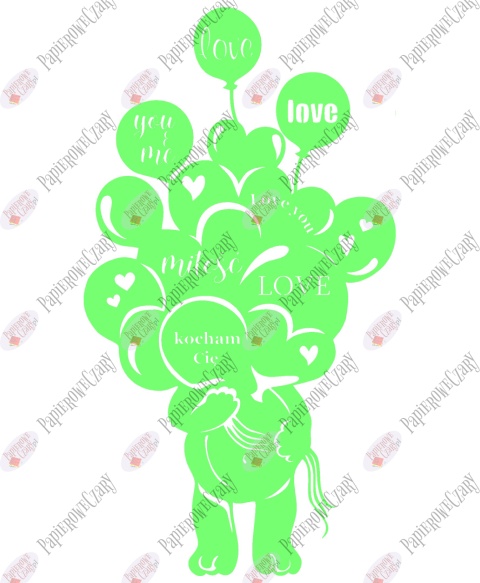 Miś balony 1 Walentynki Dzień Babci Dekoracje z papieru