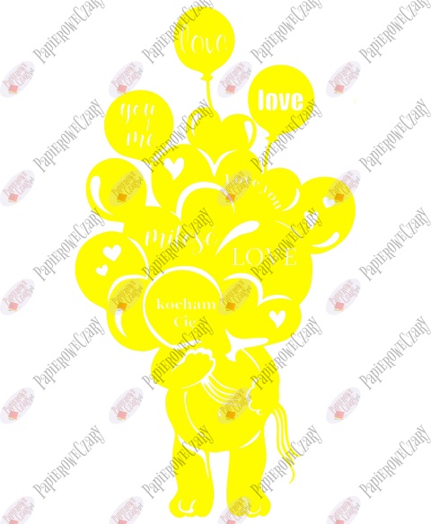 Miś balony 1 Walentynki Dzień Babci Dekoracje z papieru