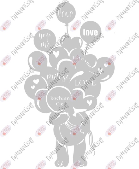 Miś balony 1 Walentynki Dzień Babci Dekoracje z papieru