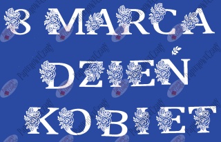 Napis "8 MARCA DZIEŃ KOBIET" kwiaty 1 Dekoracje z papieru