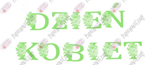 Napis "DZIEŃ KOBIET" kwiaty 1 Dekoracje z papieru