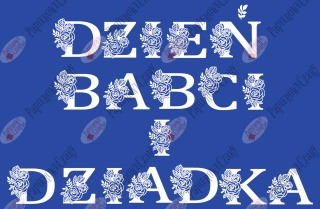 Napis "DZIEŃ BABCI I DZIADKA" kwiaty 1 Dekoracje z papieru