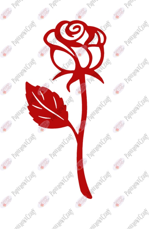 Róża 3 biała czerwona Dekoracje z papieru