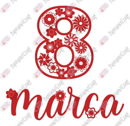 Napis "8 marca" 3 Dekoracje z papieru