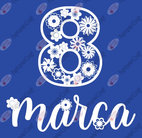 Napis "8 marca" 3 Dekoracje z papieru