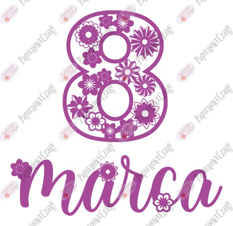 Napis "8 marca" 3 Dekoracje z papieru