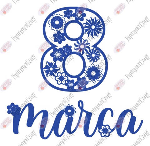 Napis "8 marca" 3 Dekoracje z papieru