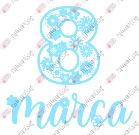 Napis "8 marca" 3 Dekoracje z papieru
