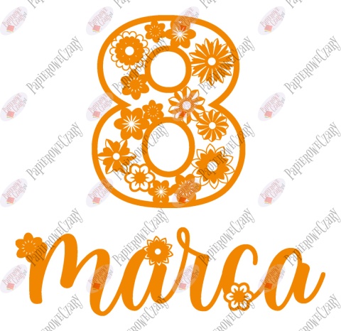 Napis "8 marca" 3 Dekoracje z papieru