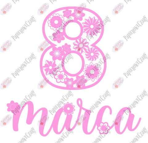 Napis "8 marca" 3 Dekoracje z papieru