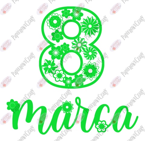 Napis "8 marca" 3 Dekoracje z papieru