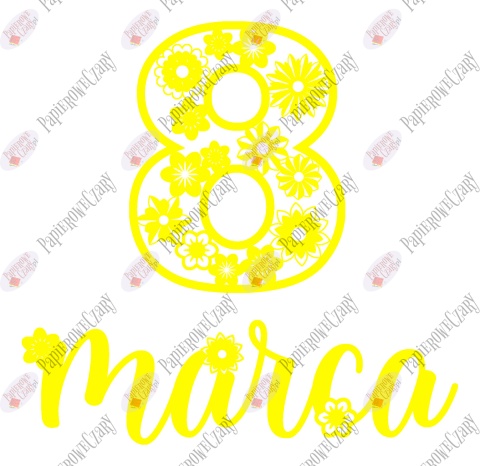 Napis "8 marca" 3 Dekoracje z papieru